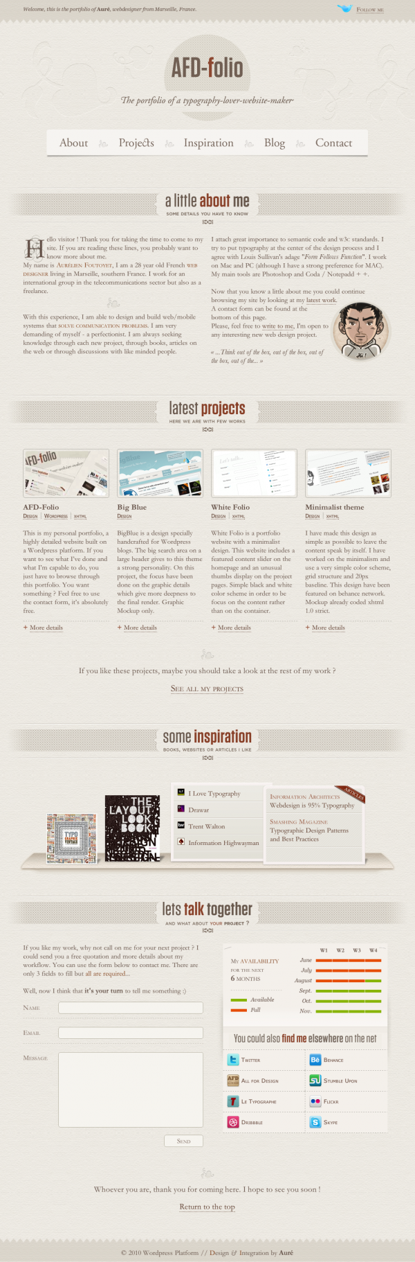 AFD-Folio - The portfolio of a typography-lover-website-maker