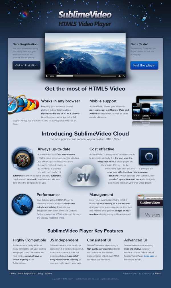SublimeVideo - HTML5 Video Player