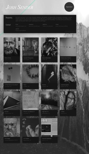 Josh Sender - 18 year old painter, designer, conceptual artist, and photographer